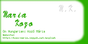 maria kozo business card