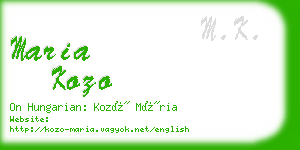 maria kozo business card